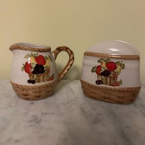 1970s Ceramic Napkin Holder Set